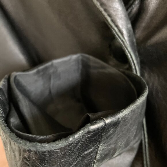 Sam women's vintage European black leather 3/4 length coat butter soft - Picture 6 of 8